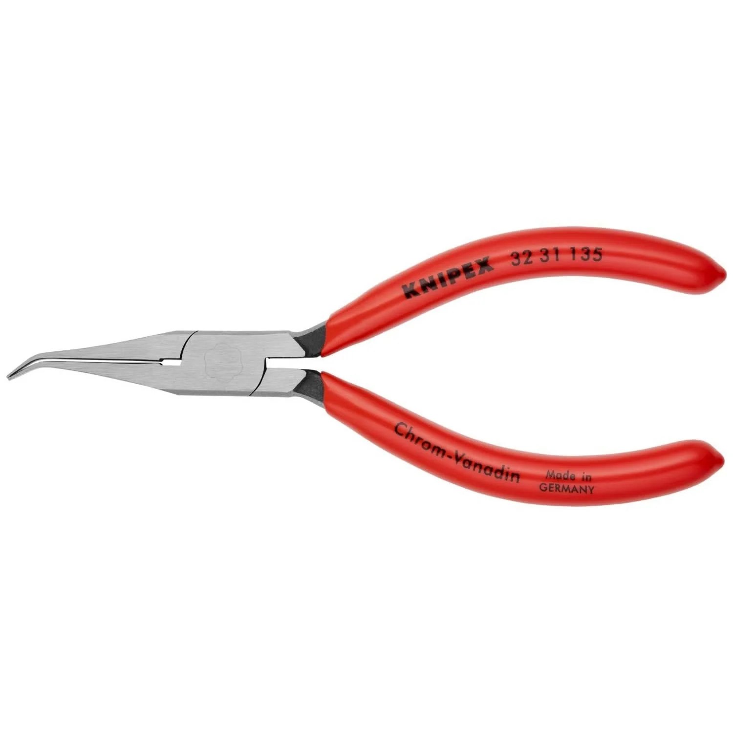 Knipex 32 31 135 Long Nose Relay Adjusting 40&deg; Angled Pliers-Flat Tips - Image 1