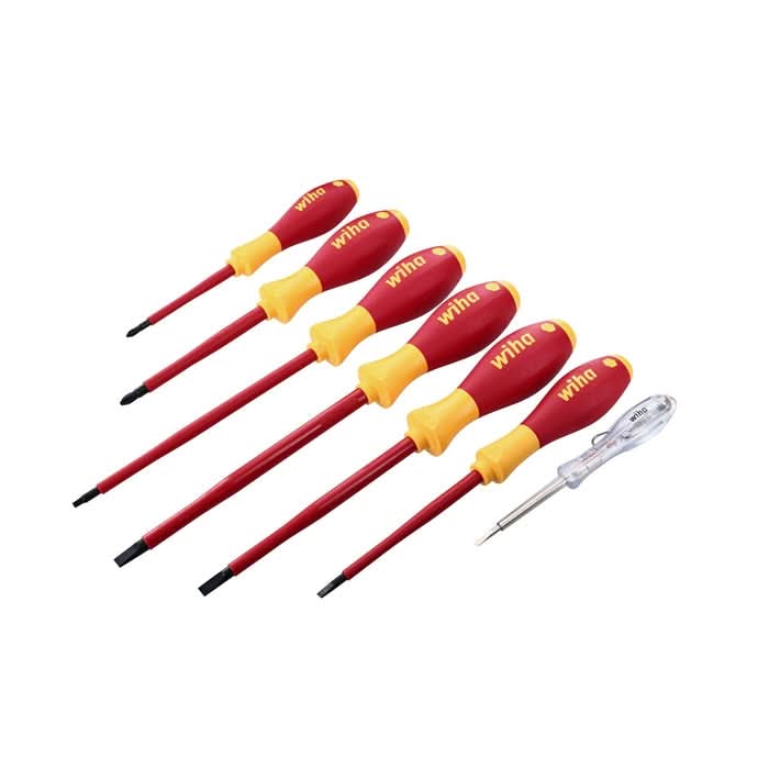 Wiha 32087 7-Piece Insulated SoftFinish Screwdriver and Voltage Detector Set - Image 1