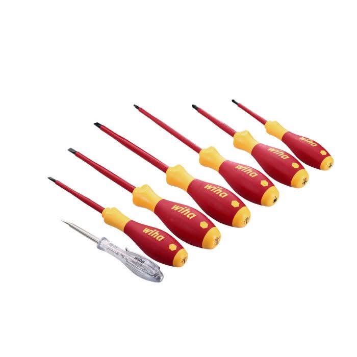 Wiha 32087 7-Piece Insulated SoftFinish Screwdriver and Voltage Detector Set - Image 2