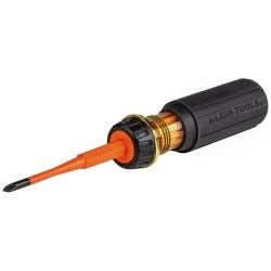 Klein Tools 32286 Flip-Blade Insulated Screwdriver, 2-in1, Ph Bit #1, Sl Bit 3/16-Inch - Image 1