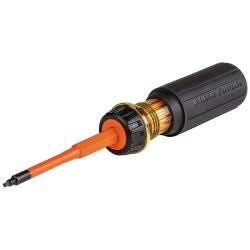 Klein Tools 32287 Flip-Blade Insulated Screwdriver, 2-in-1, Square Bit #1 and #2 - Image 1