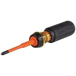 Klein Tools 32293 Flip-Blade Insulated Screwdriver, 2-in1, Ph Bit #2, Sl Bit 1/4-Inch - Image 1