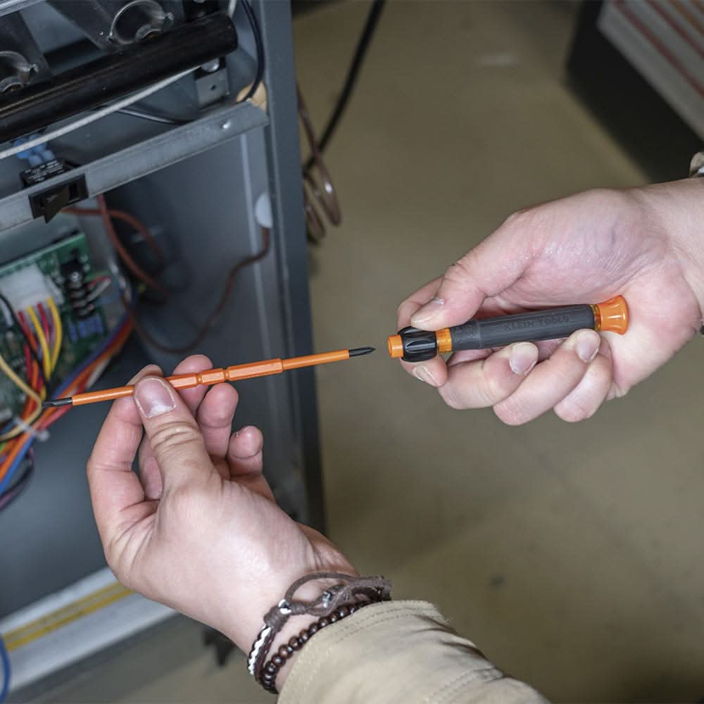 Klein Tools 32581INS 2-in-1 Insulated Electronics Screwdriver, Phillips, Slotted Bits - Image 2