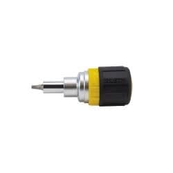 Klein Tools 32594 Multi-Bit Ratcheting Screwdriver, 6-in-1, Stubby, Ph, Sl, Sq, Nut Bits - Image 1