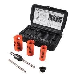 Klein Tools 32905 Electrician's Hole Saw Kit with Arbor 3-Piece - Image 2