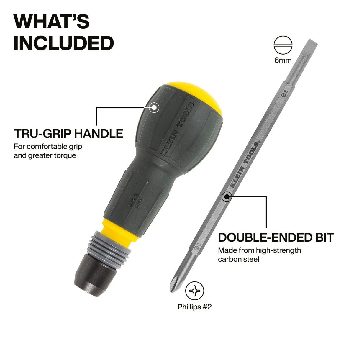Klein 32960A Fastbit Tru-Grip Phillips and Slotted Screwdriver - Image 2