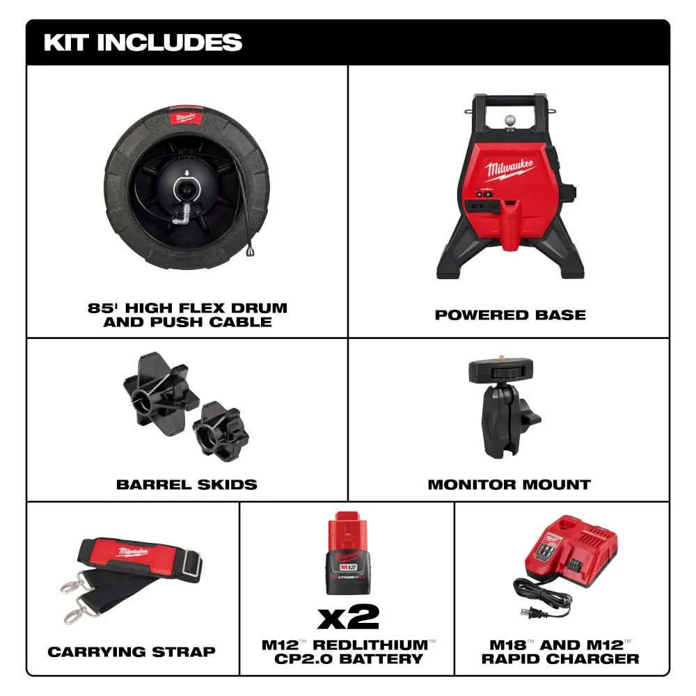 Milwaukee 3318-22B M12 85' High Flex Compact Inspection Camera Kit - Image 2