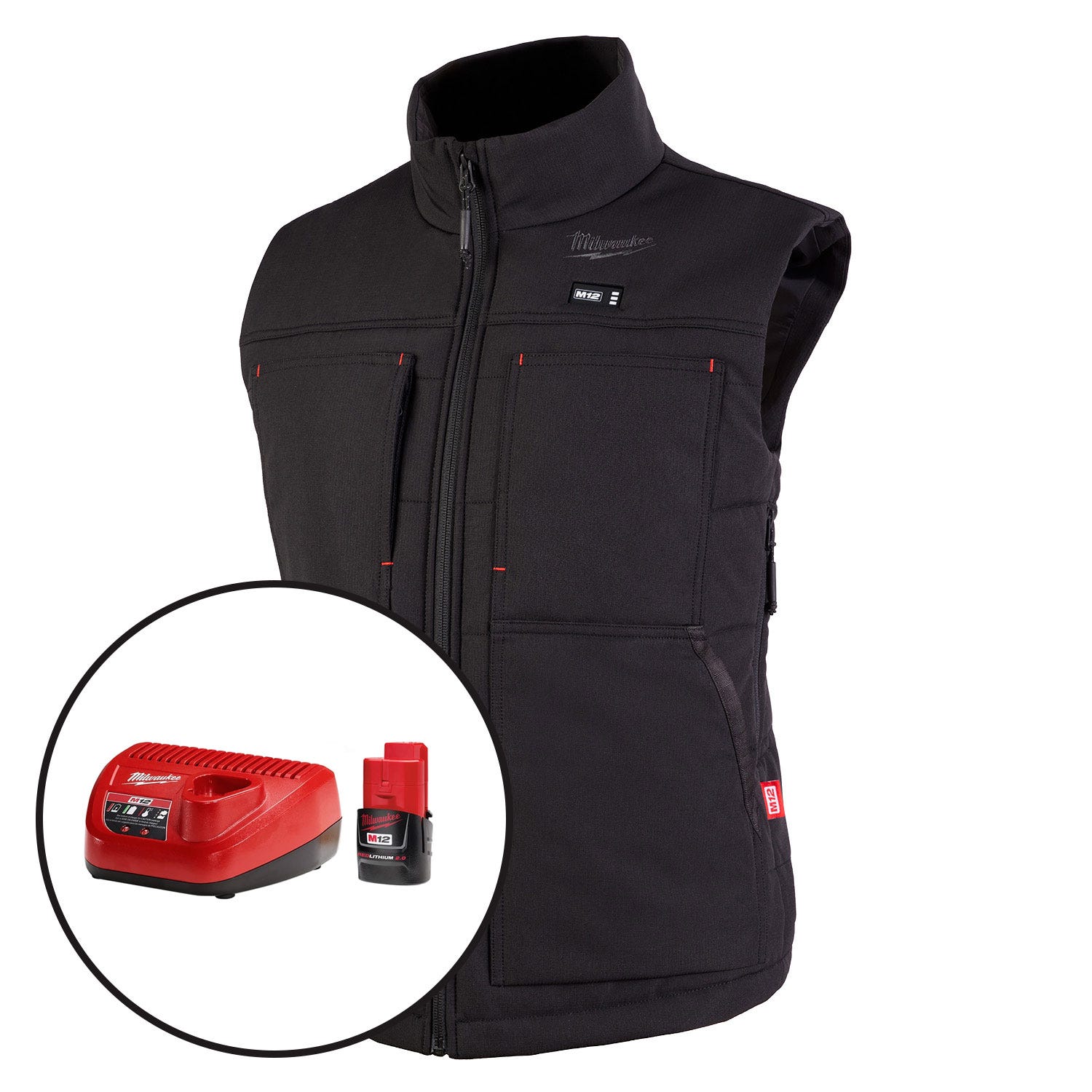 Milwaukee 334 M12 Women’s Heated AXIS Vest, Black, XL, Kit w/ Battery & Charger