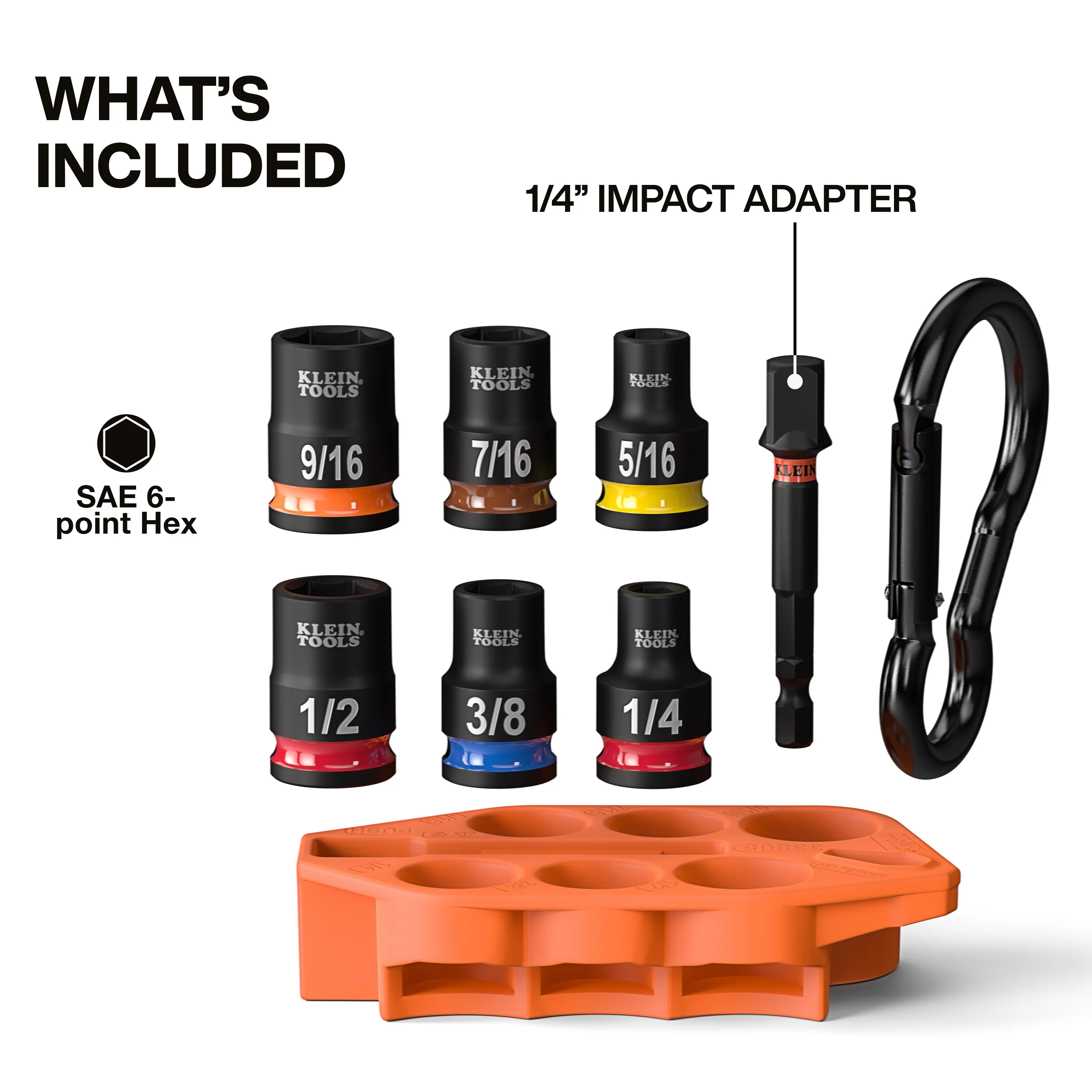 Klein 33808 Grab-And-Go Impact Socket Set, SAE, 7-Piece - Image 2