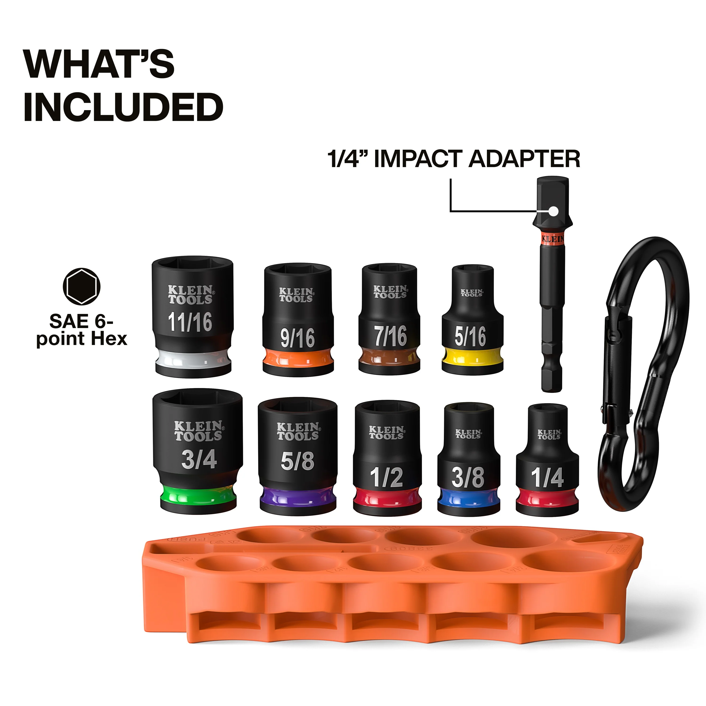 Klein 33809 Grab-And-Go Impact Socket Set, SAE, 10-Piece - Image 2