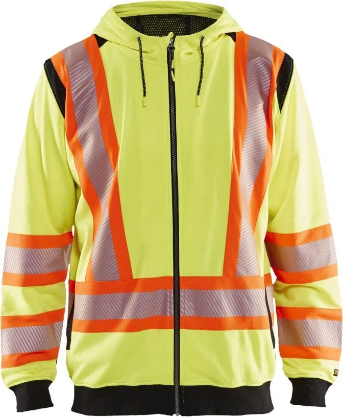 Blaklader 34481974 Hi-Vis Hooded Sweatshirt, High-Visibility Yellow / Black - Image 1