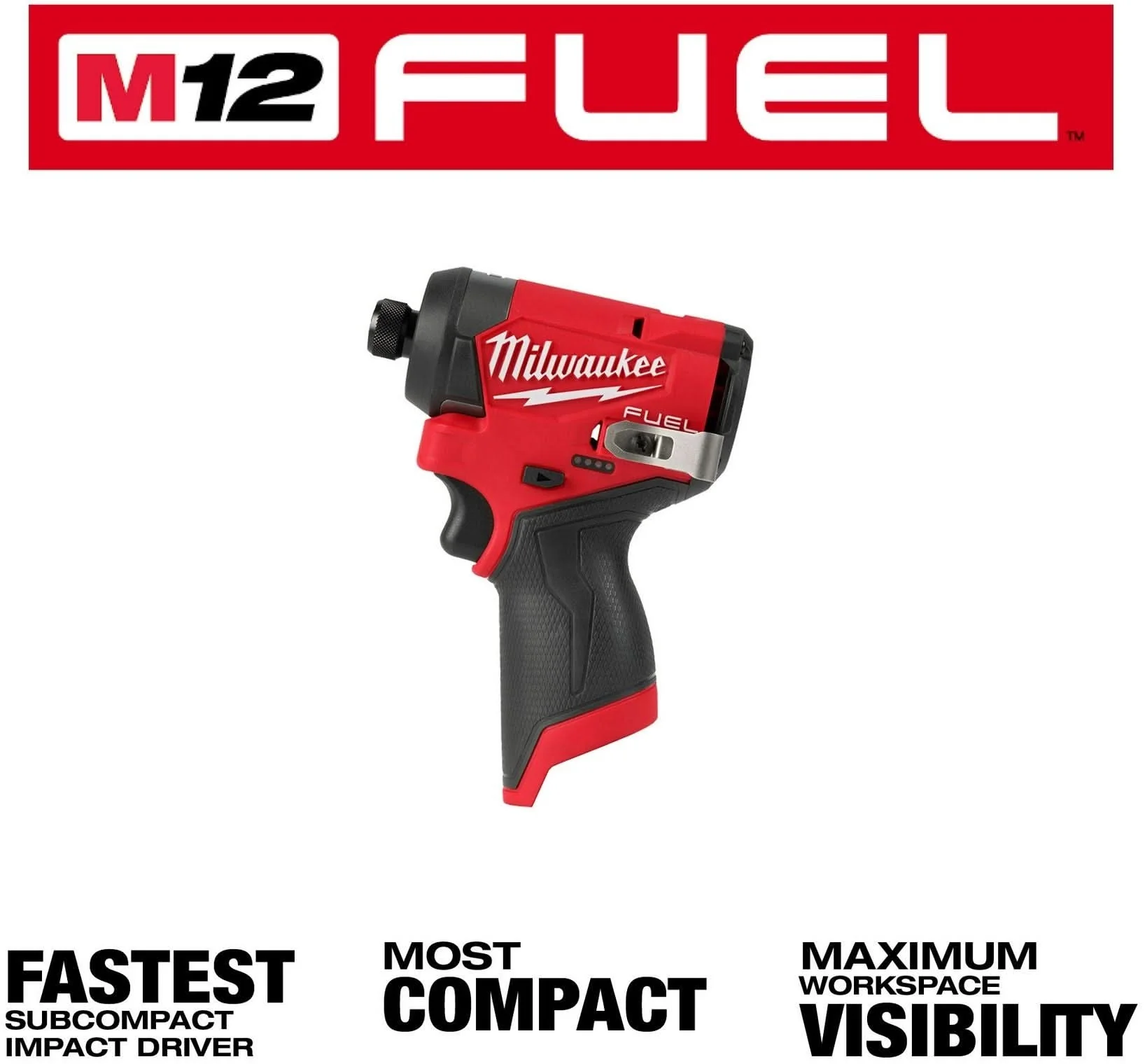 Milwaukee PROMO 3453-20 M12 FUEL 1/4-in. Hex Impact Driver, Tool Only (PROMO) - Image 2
