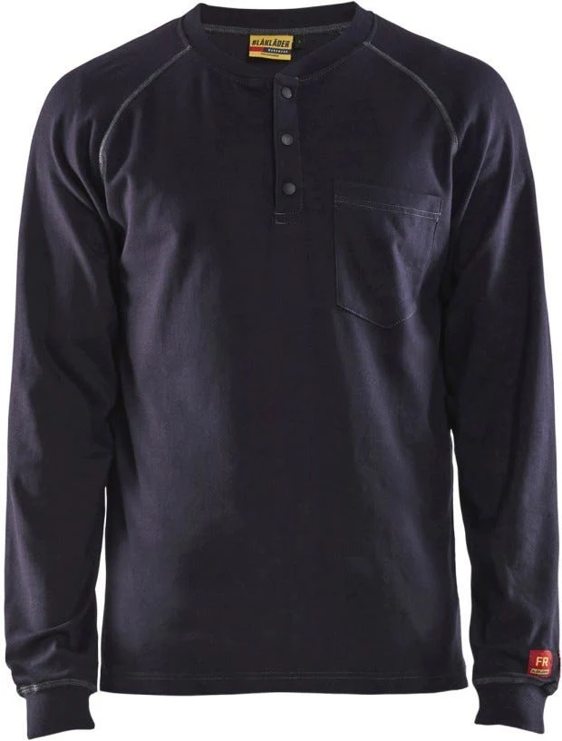 Blaklader 34911770 FR Henley, Navy Blue - Image 1