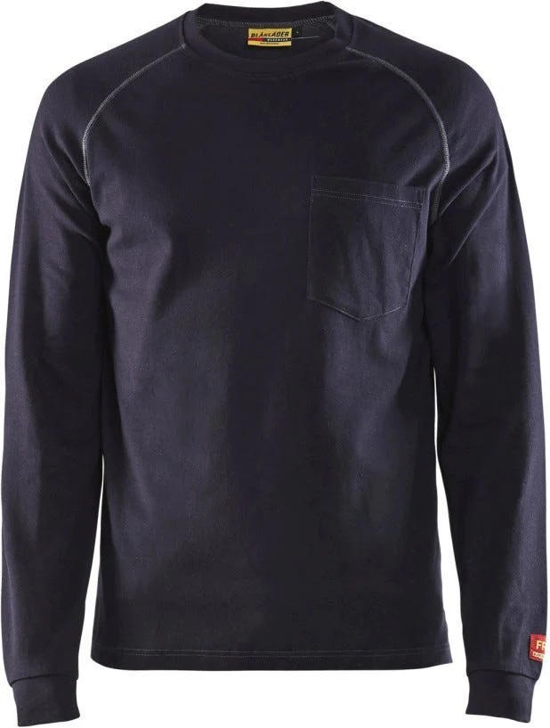 Blaklader 34931770 FR Long Sleeve T-Shirt, Navy Blue - Image 1