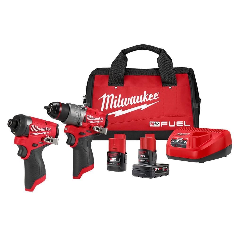 Milwaukee M12 FUEL 1/2-in. Drill Driver and 1/4-in. Hex Impact Driver Combo Kit with 5.0Ah Battery Pack - Image 2