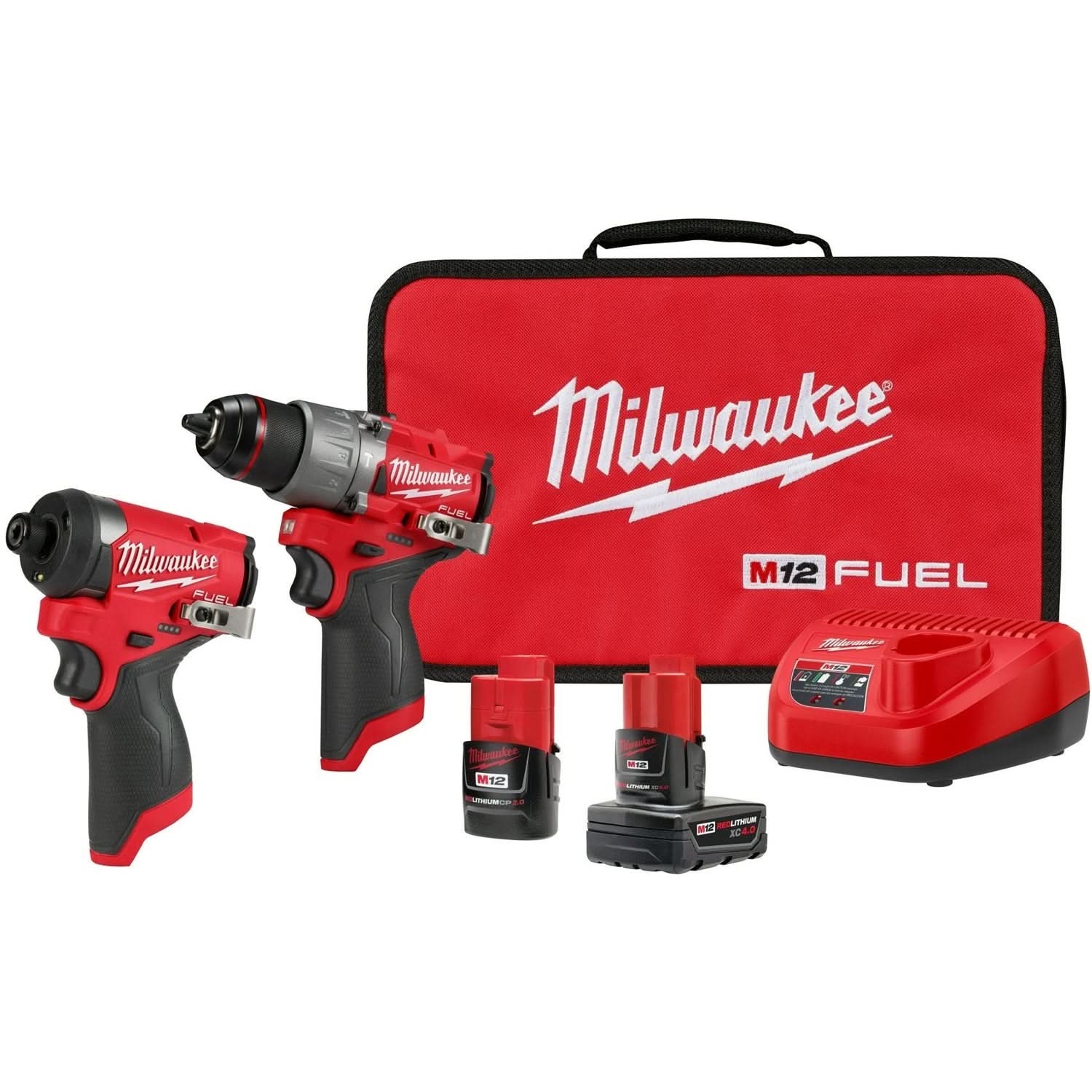 Milwaukee 3497-22 M12 FUEL Gen4 1/2-in. Drill Driver and 1/4-in. Hex Impact Driver Combo Kit with PACKOUT Tool Case with Customizable Insert - Image 2