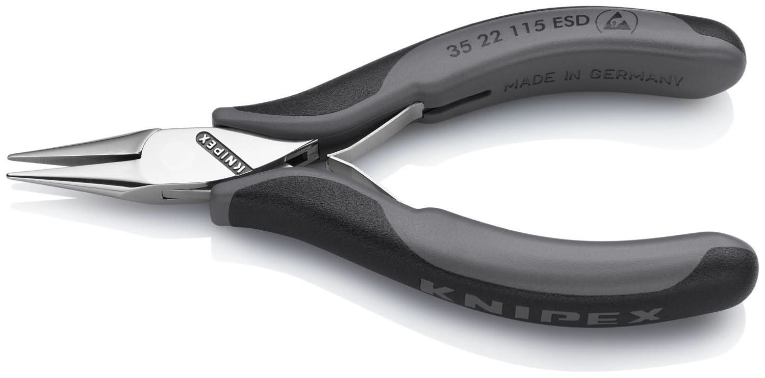 Knipex 35 22 115 ESD Electronics Pliers-Half Round Tips, ESD Handles - Image 3