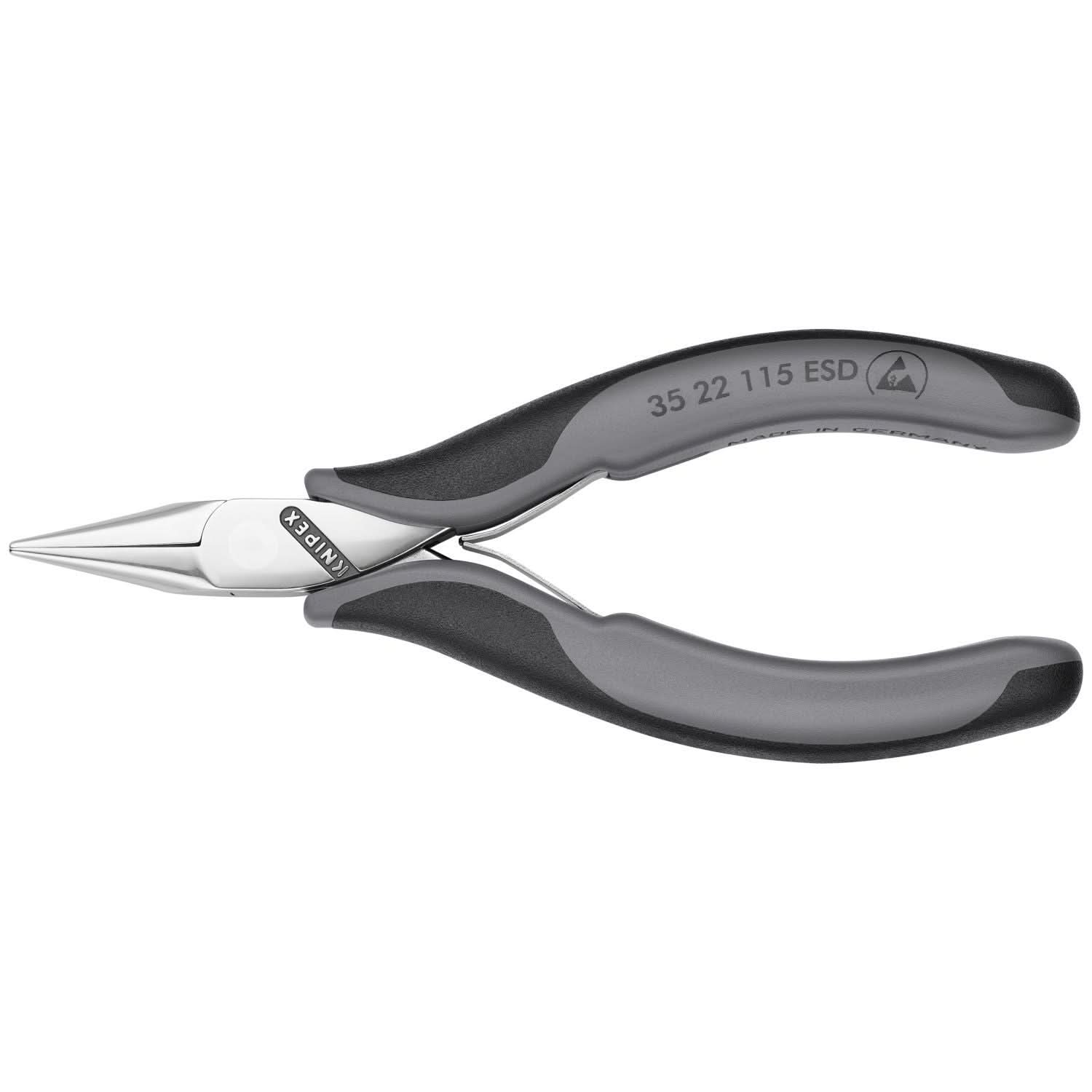 Knipex 35 22 115 ESD Electronics Pliers-Half Round Tips, ESD Handles - Image 1
