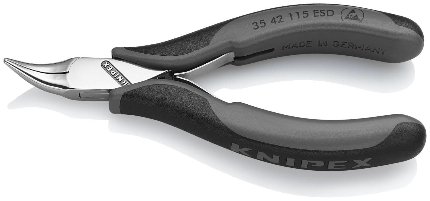 Knipex 35 42 115 ESD Electronics 45&deg; Angled Pliers-Half Round Tips, ESD Handles - Image 2
