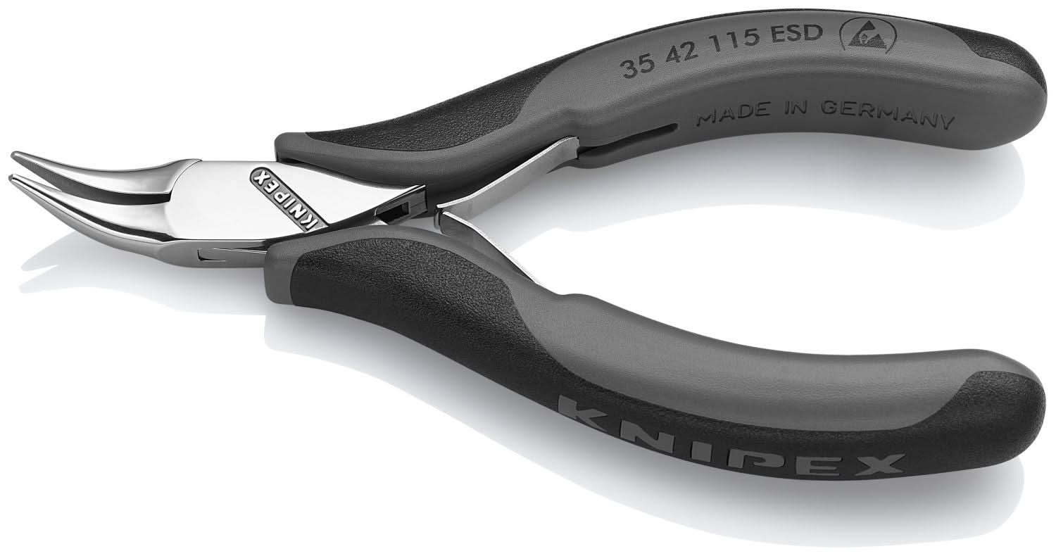 Knipex 35 42 115 ESD Electronics 45&deg; Angled Pliers-Half Round Tips, ESD Handles - Image 3