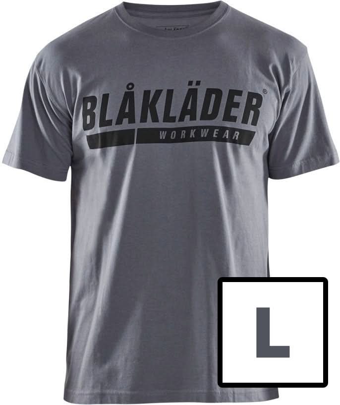 FREE Blaklader 35551042 Short Sleeve T-Shirt with Logo, Gray, L (PROMO) - Image 1