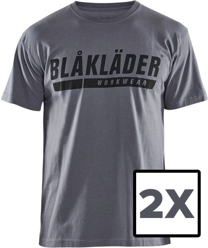 FREE Blaklader 35551042 Short Sleeve T-Shirt with Logo, Gray, 2XL (PROMO)