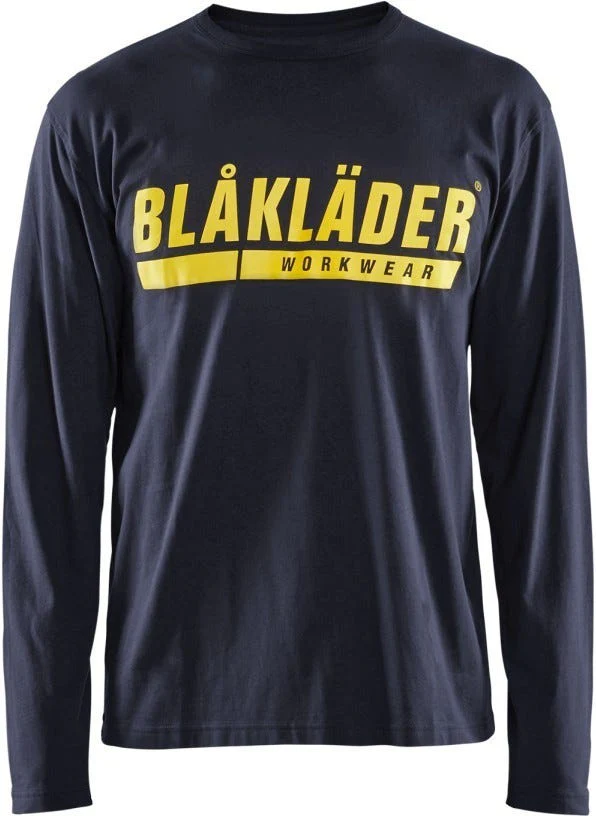 Blaklader 35571042 Long Sleeve T-Shirt with Print, Navy Blue - Image 1