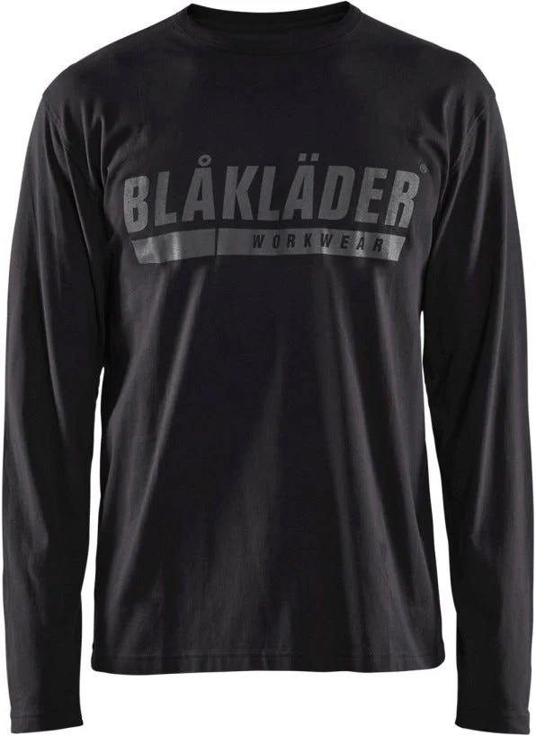 Blaklader 35571042 Long Sleeve T-Shirt with Print, Black - Image 1