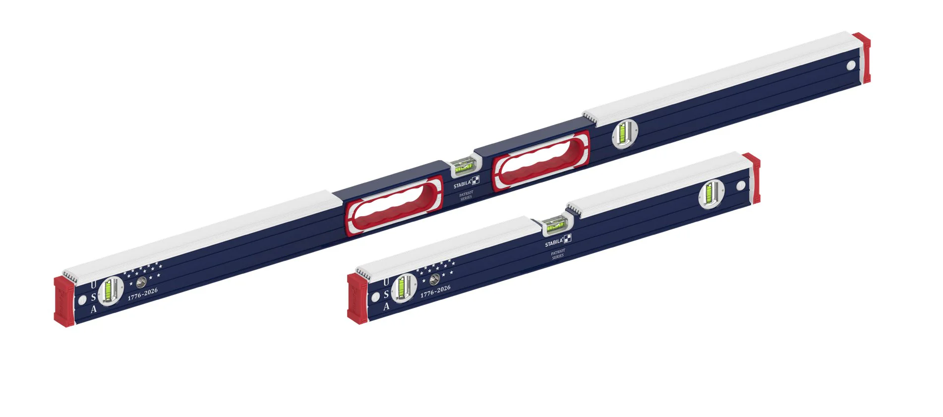 Stabila Limited Edition Patriotic Type 196 Heavy Duty Mason 24-in. and 48-in. Level Set (36250) - Image 1