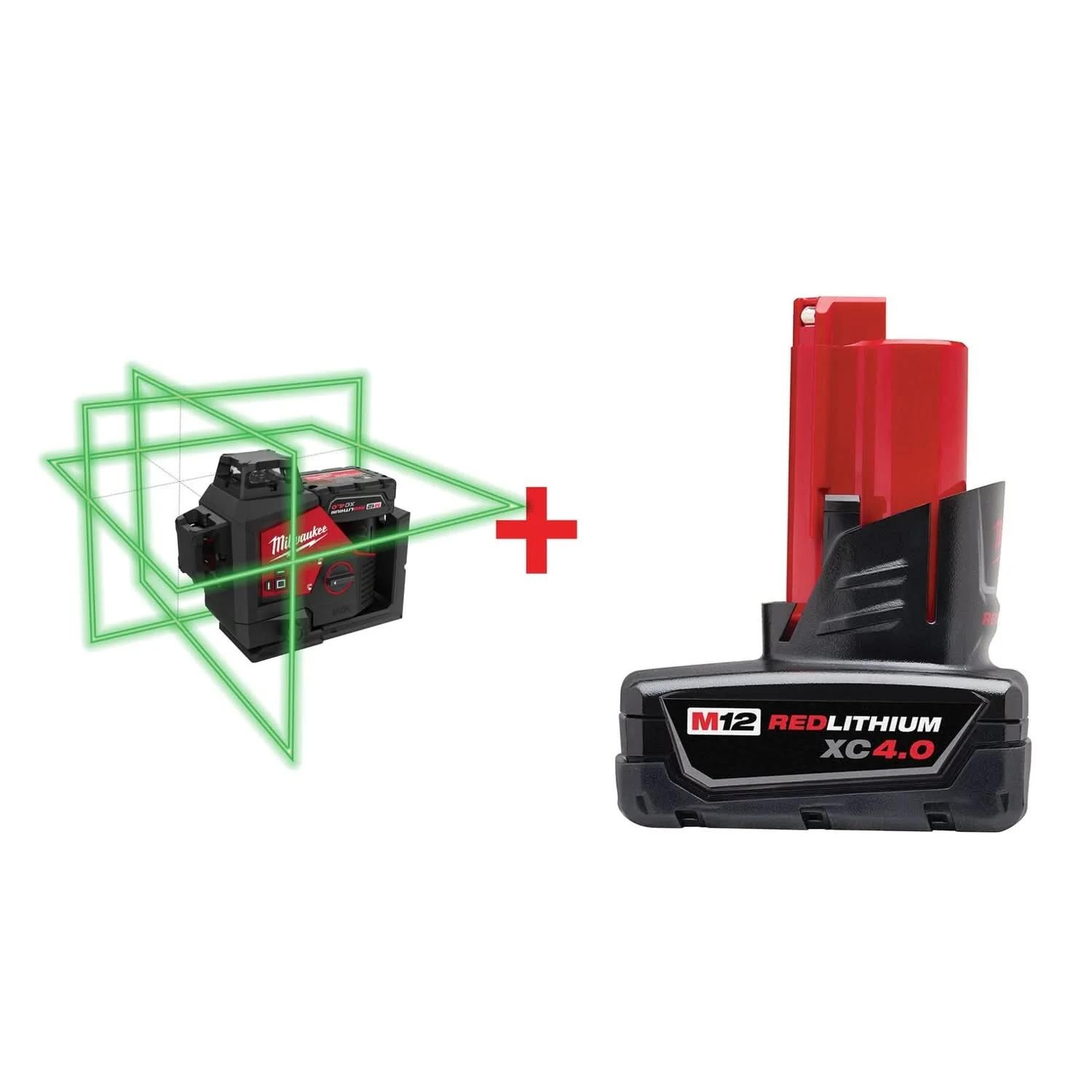 Milwaukee M12 Green 360 3-Plane Laser 4.0Ah Kit with M12 Battery Pack - Image 1