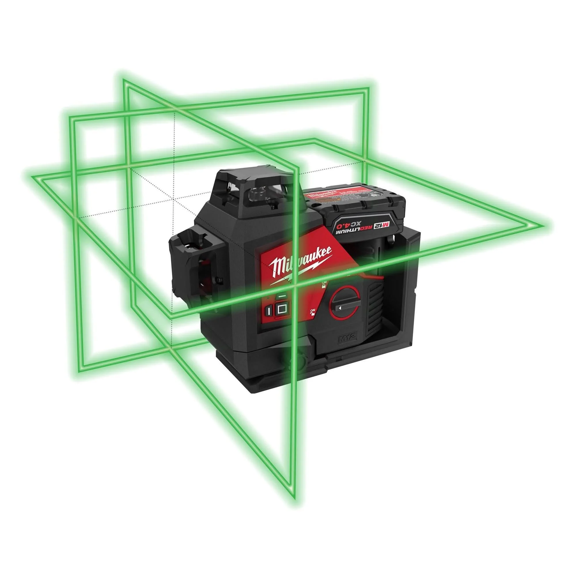 Milwaukee M12 Green 360 3-Plane Laser 4.0Ah Kit and 5.0Ah Battery Pack - Image 2