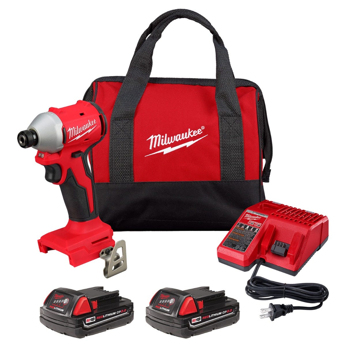 Milwaukee PROMO 3650-22CT M18 Compact Brushless 1/4" Hex Impact Driver Kit with 2 Batteries (PROMO) - Image 1