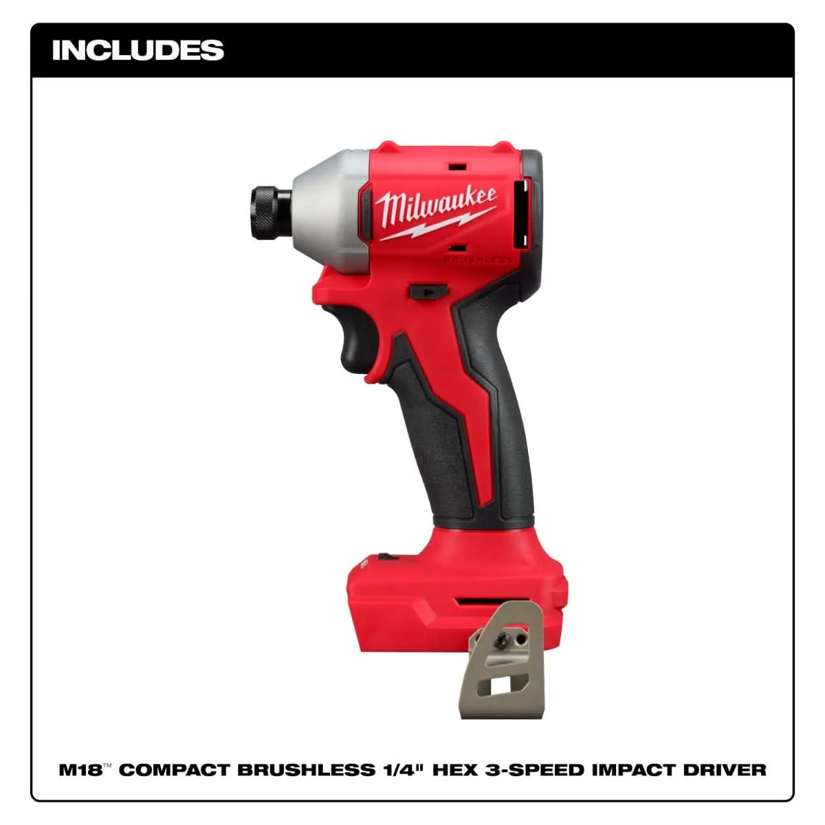 Milwaukee M18 Compact Brushless 1/4" Hex 3-Speed Impact Driver - Image 3