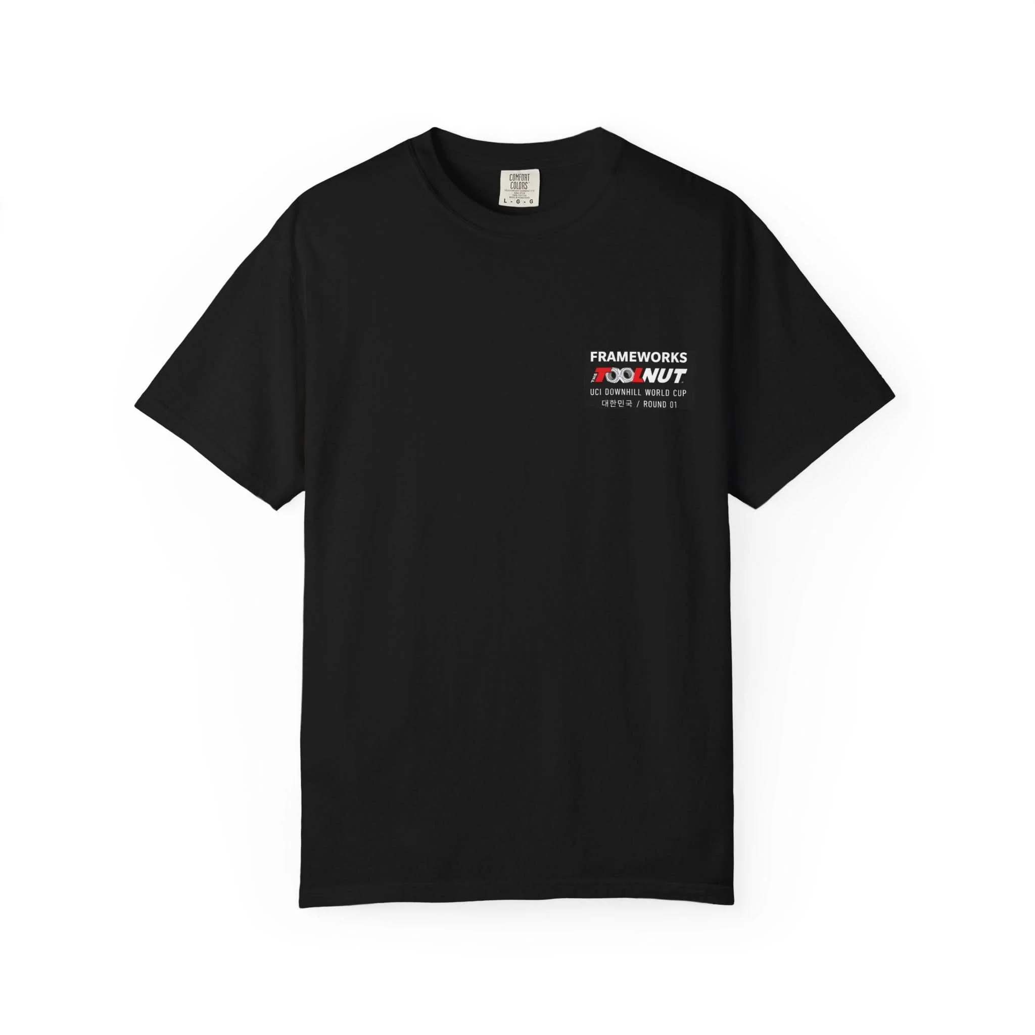 Downhill Mountain Bike World Cup - South Korea Round 1 Tool Nut Frameworks Team T-Shirt - Image 2