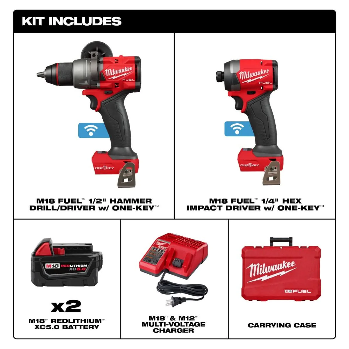 Milwaukee M18 FUEL  2-Tool Combo Kit w/ ONE-KEY - Image 2