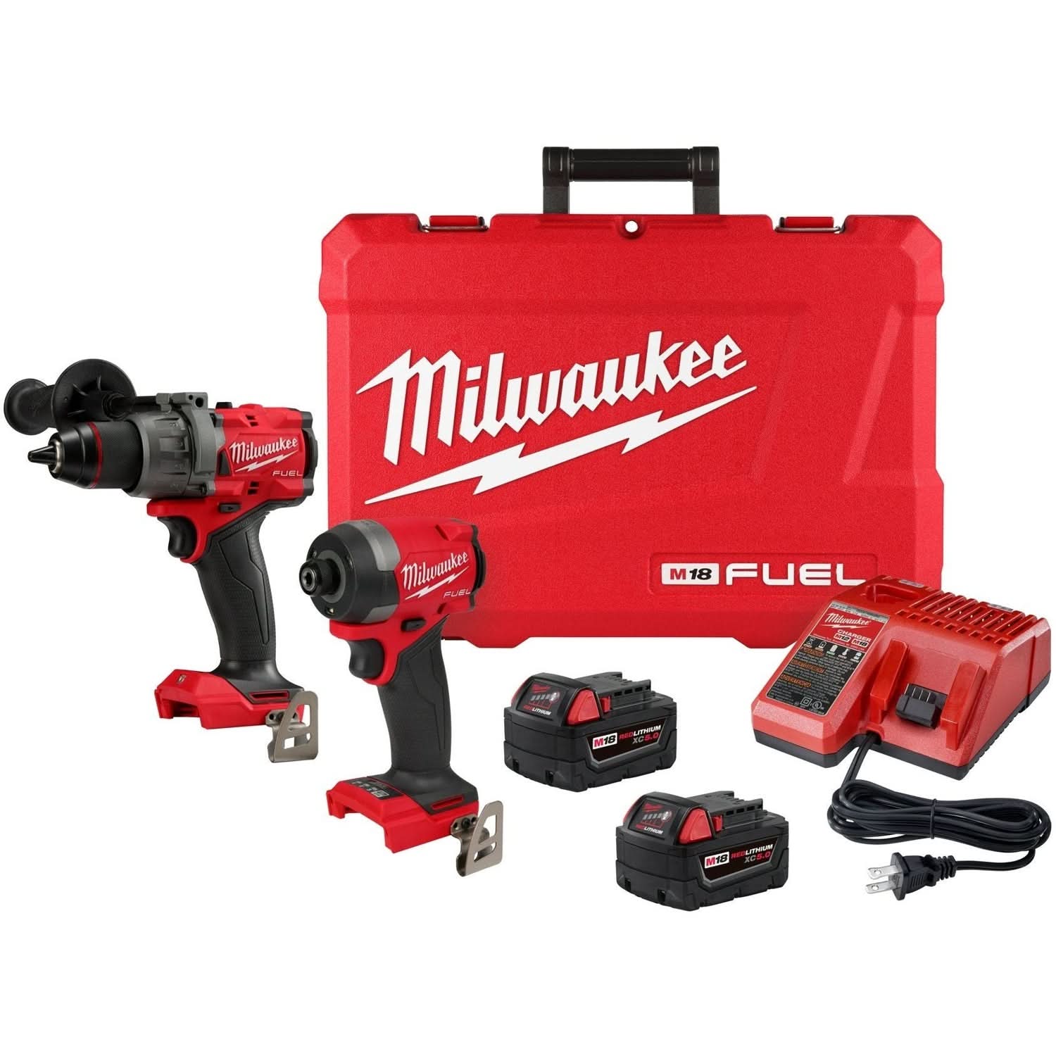 Milwaukee 3697-22 M18 FUEL Gen4 1/2-in. Hammer Drill and 1/4-in. Hex Impact Driver Combo Kit with PACKOUT Tool Case with Customizable Insert - Image 2