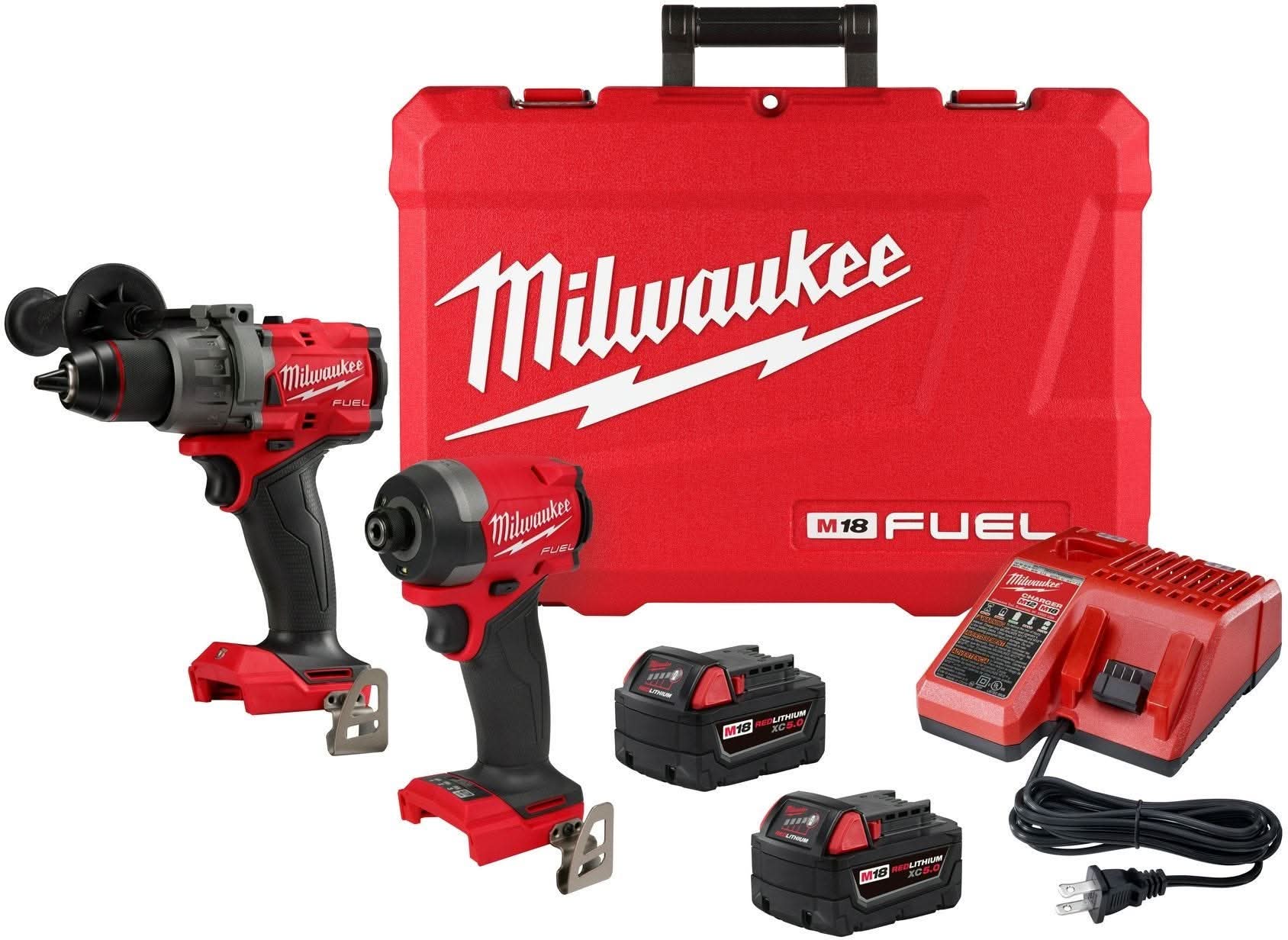 Milwaukee M18 FUEL 1/2-in. Hammer Drill and 1/4-in. Hex Impact Driver Combo Kit with 8.0Ah Battery - Image 2