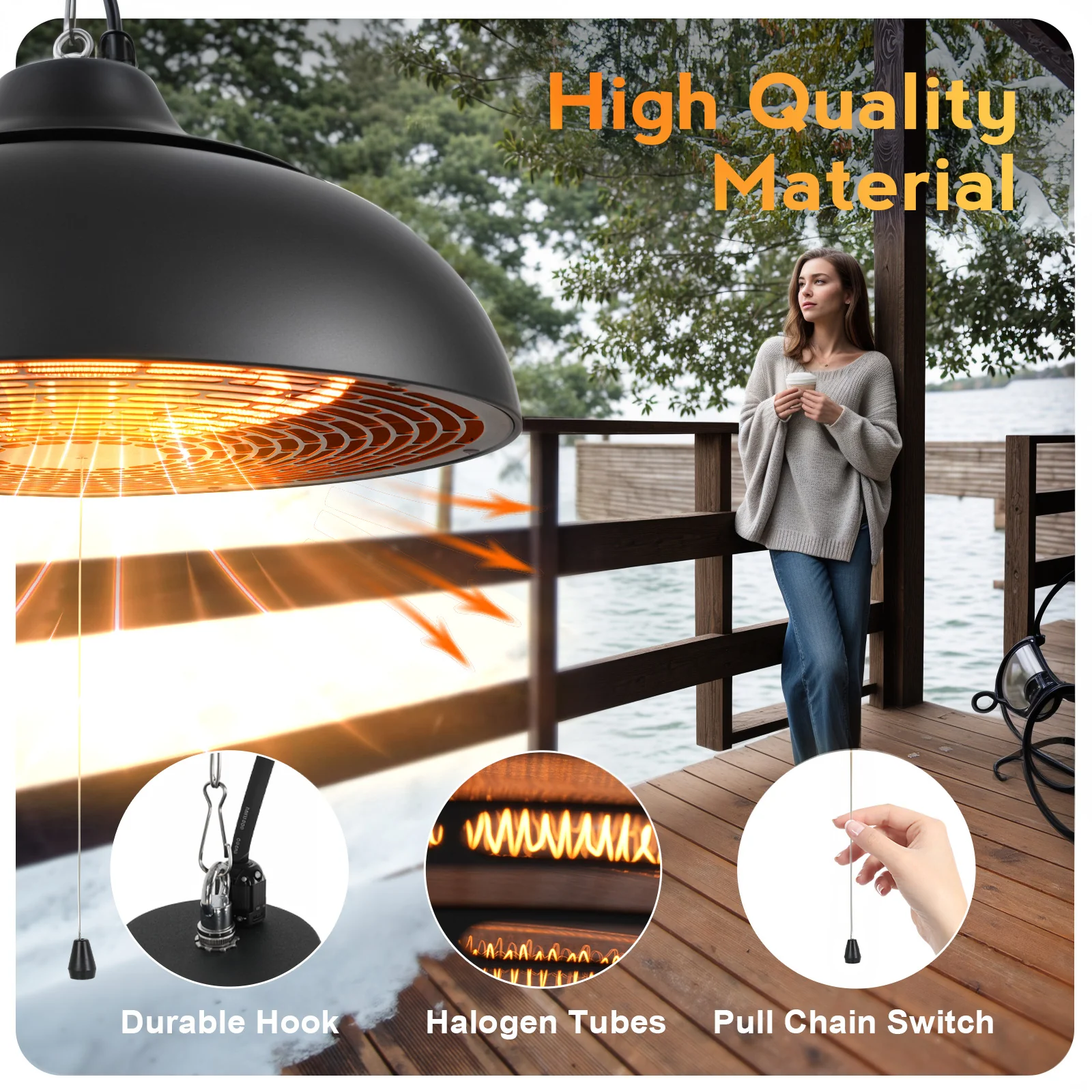 Advwin Outdoor Electric Patio Heater 1500W - Image 3