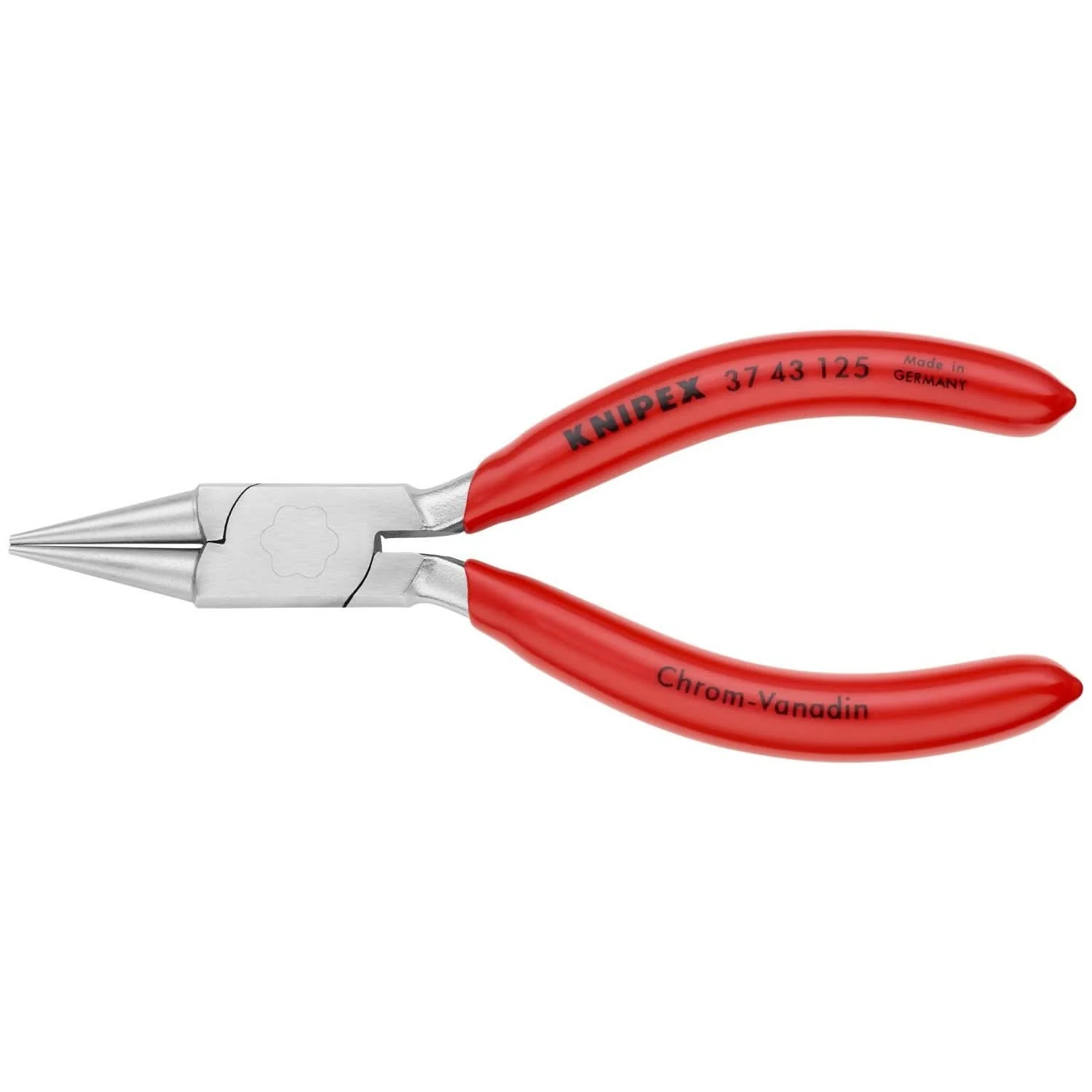 Knipex 37 43 125 Electronics Gripping Pliers-Round Pointed Tips - Image 1