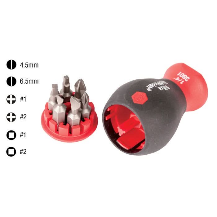 Wiha 38048 7-Piece SoftFinish Stubby Bit Holder Set - Image 2