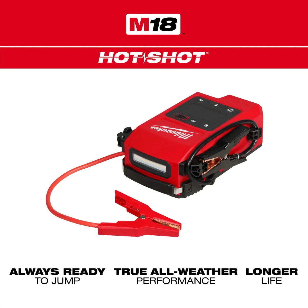Milwaukee 3841-20 M18 HOTSHOT Jump Starter w/ (2) 5.0Ah Batteries - Image 2