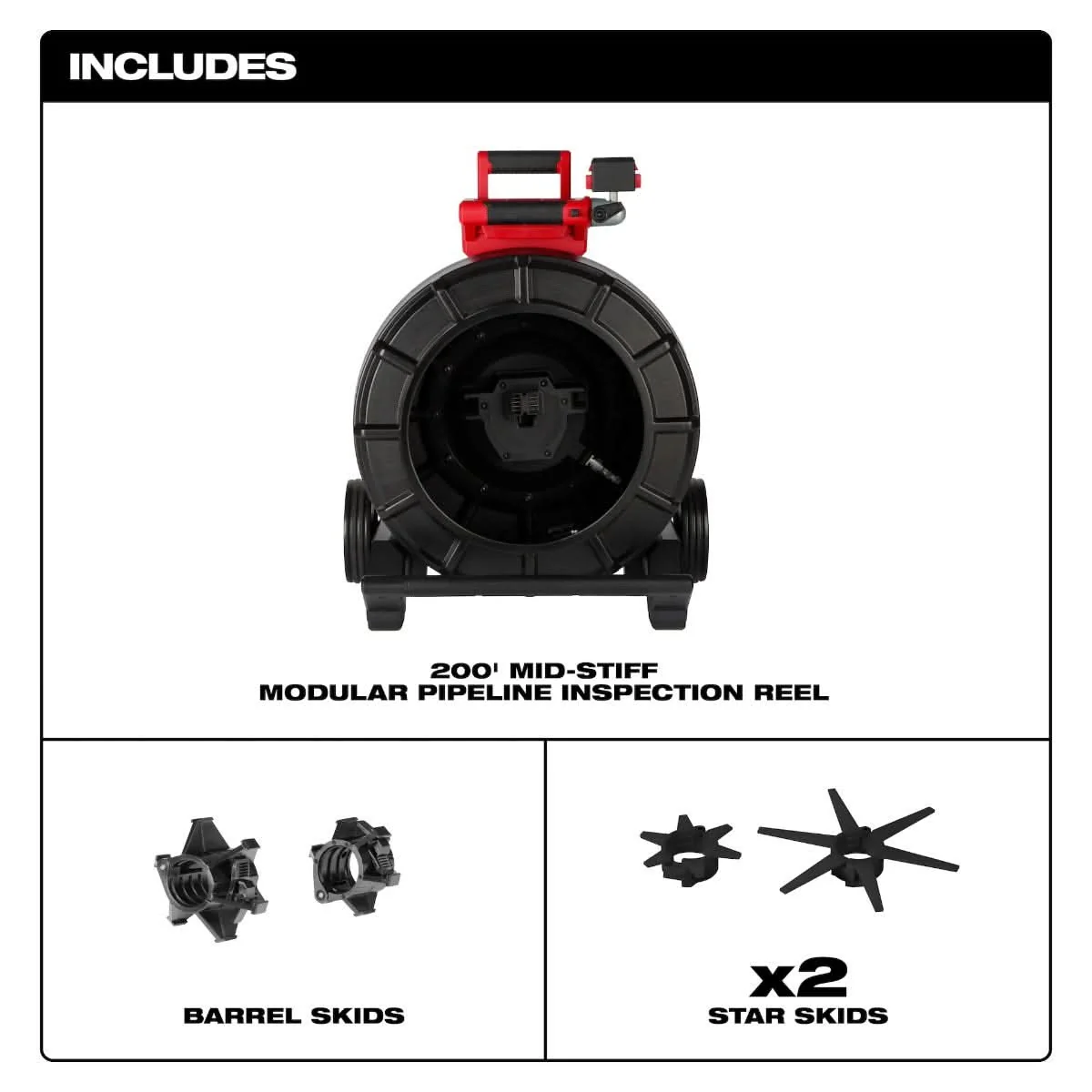 Milwaukee 3975-20 200 ft. Mid-Stiff Modular Pipeline Inspection Reel, Tool Only - Image 3