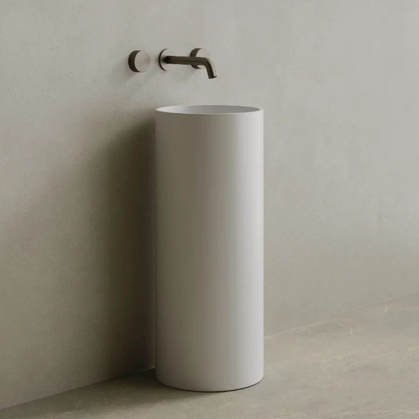 ELEMENTO BATH | 14" x 33" SOLID SURFACE ROUND PEDESTAL SINK | $1,448.50 - $1,522.90 - Image 3
