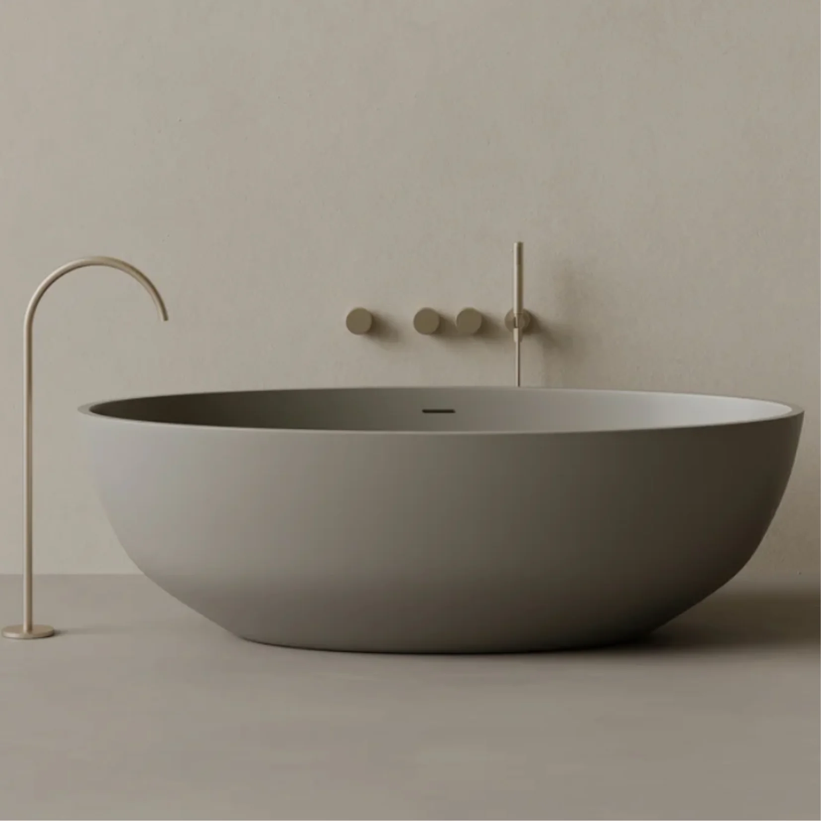 ELEMENTO BATH | 70" x 36" OVAL SOLID SURFACE STONE RESIN BATHTUB | $4,710.23 - $5,105.62 - Image 3