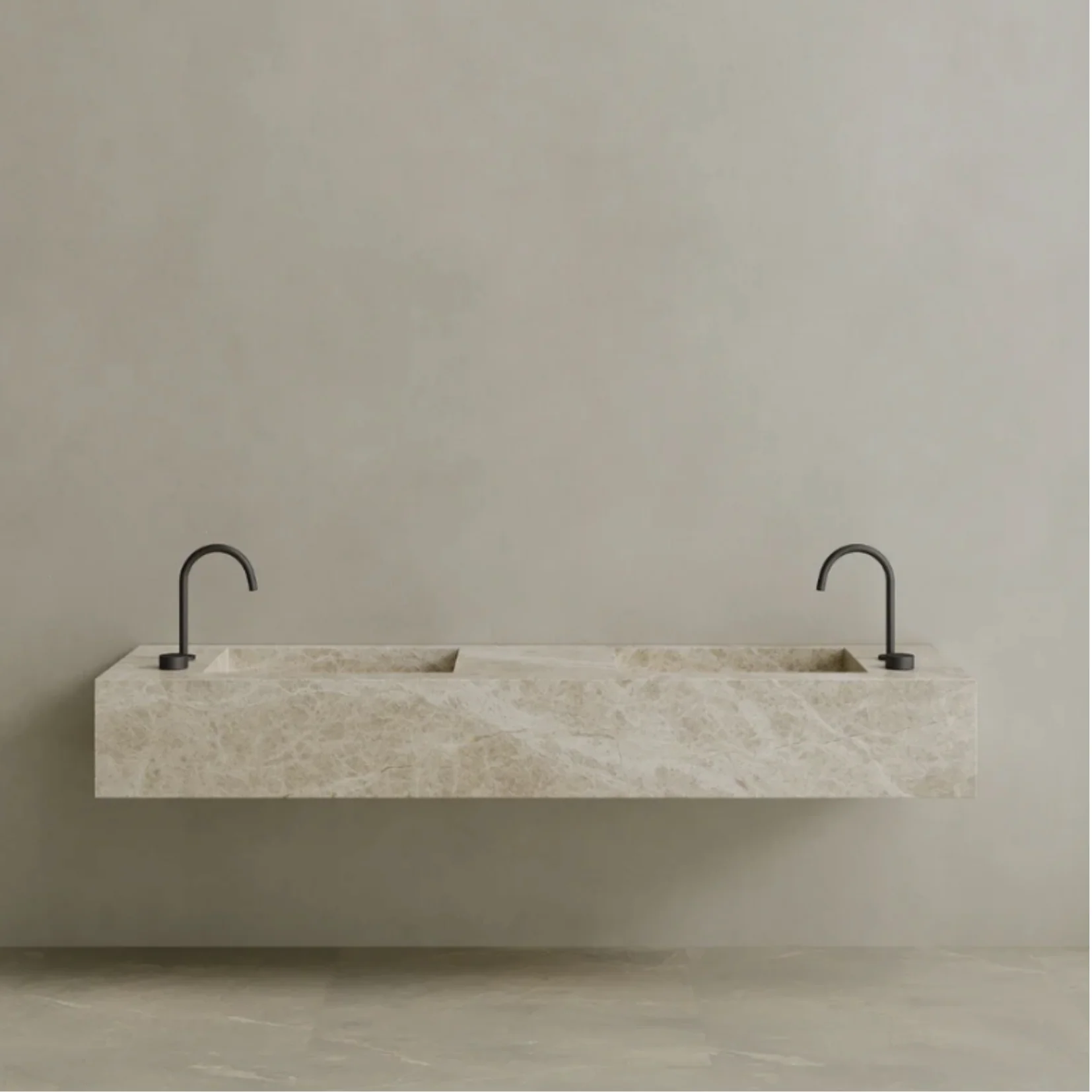 ELEMENTO BATH | DOUBLE SINK FLOATING MARBLE VANITY | $5,408.00 - $10,560.00 - Image 3
