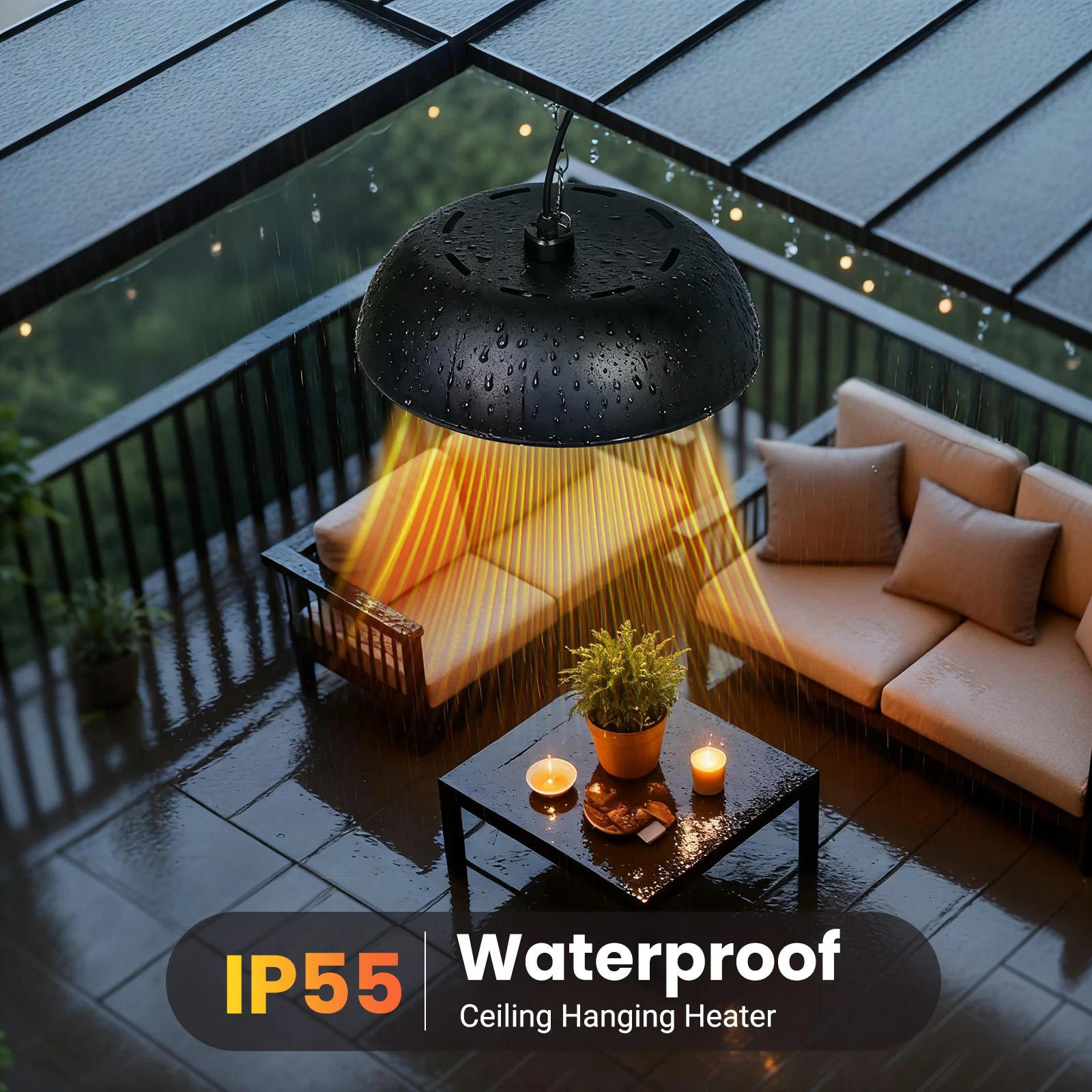 Advwin Electric Ceiling Mounted Infrared Patio Heater - Image 2
