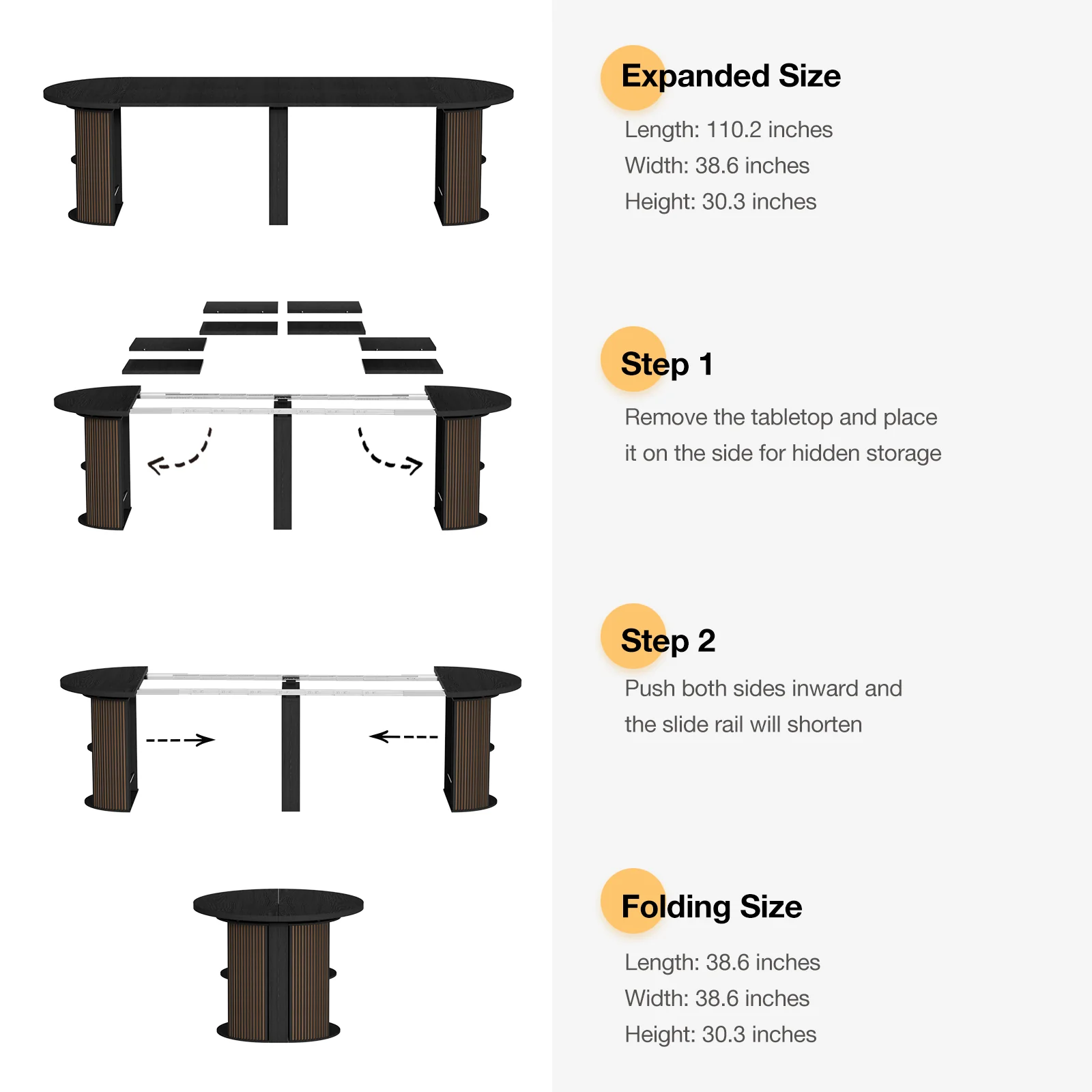 Advwin Modern Extendable Round Dining Table - Image 3