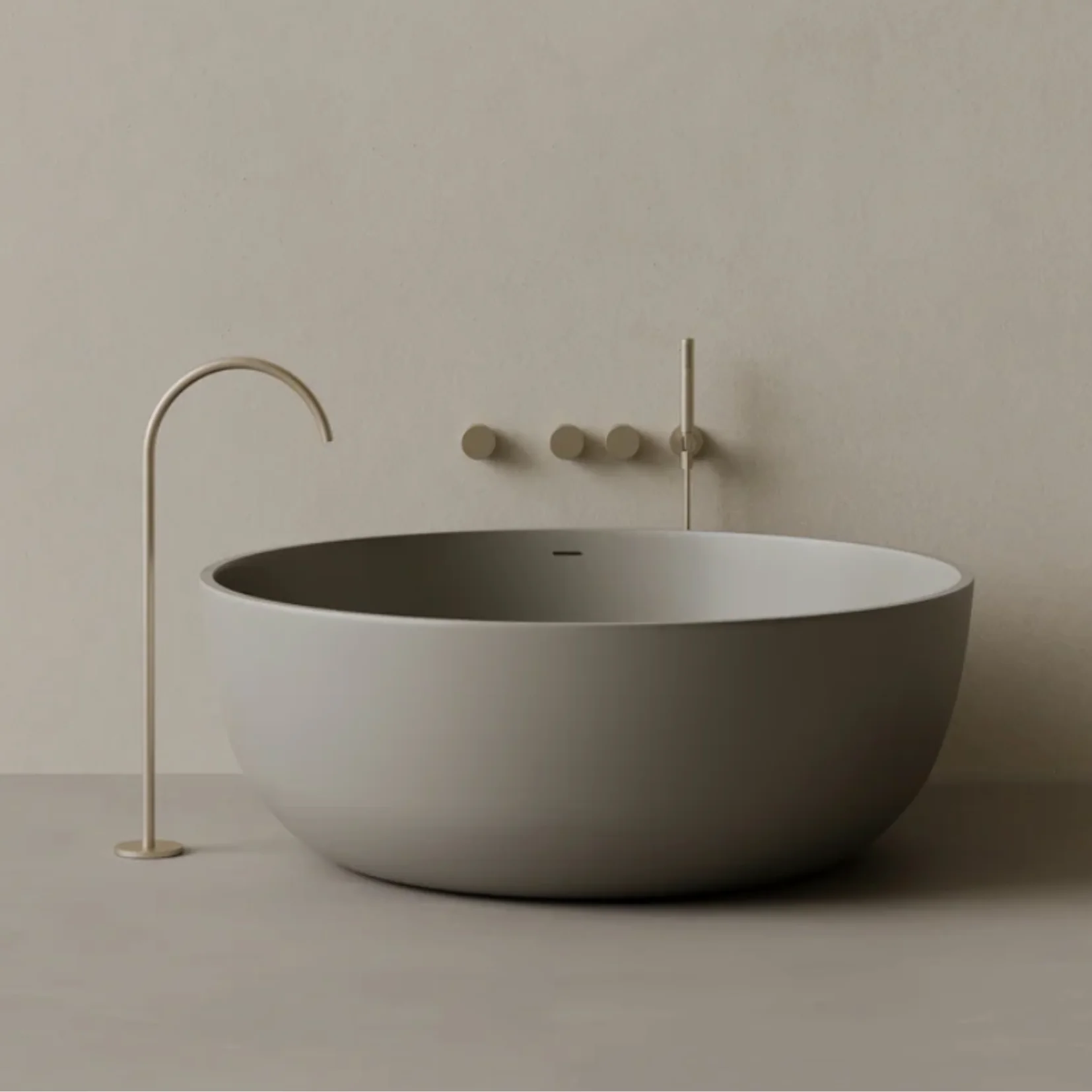 ELEMENTO BATH | 58" x 58" ROUND SOLID SURFACE STONE RESIN BATHTUB | $4,849.85 - $5,413.59 - Image 3