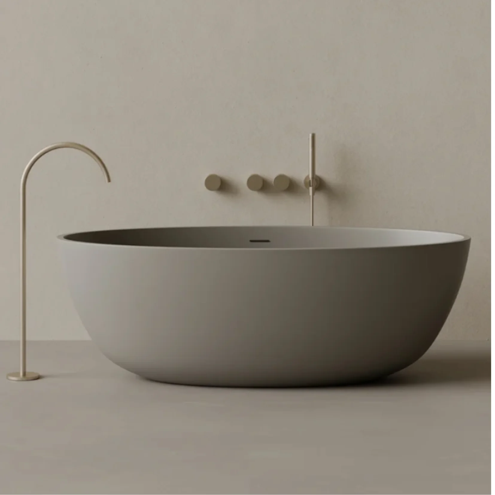 ELEMENTO BATH | 64" x 30" OVAL SOLID SURFACE STONE RESIN BATHTUB | $4,430.86 - $4,808.05 - Image 3