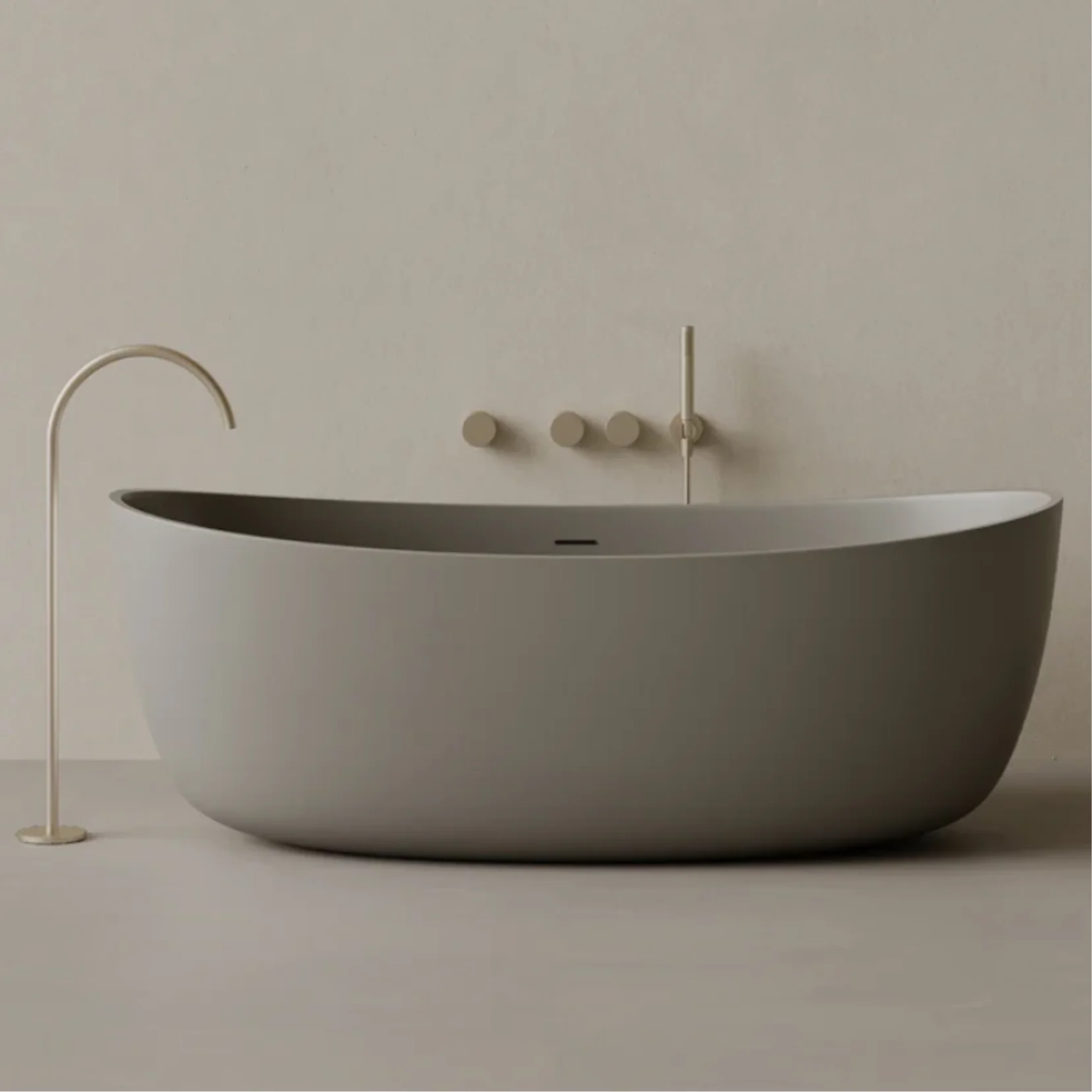 ELEMENTO BATH | 70" x 33" OVAL SOLID SURFACE STONE RESIN BATHTUB | $4,471.81 - $4,849.00 - Image 3